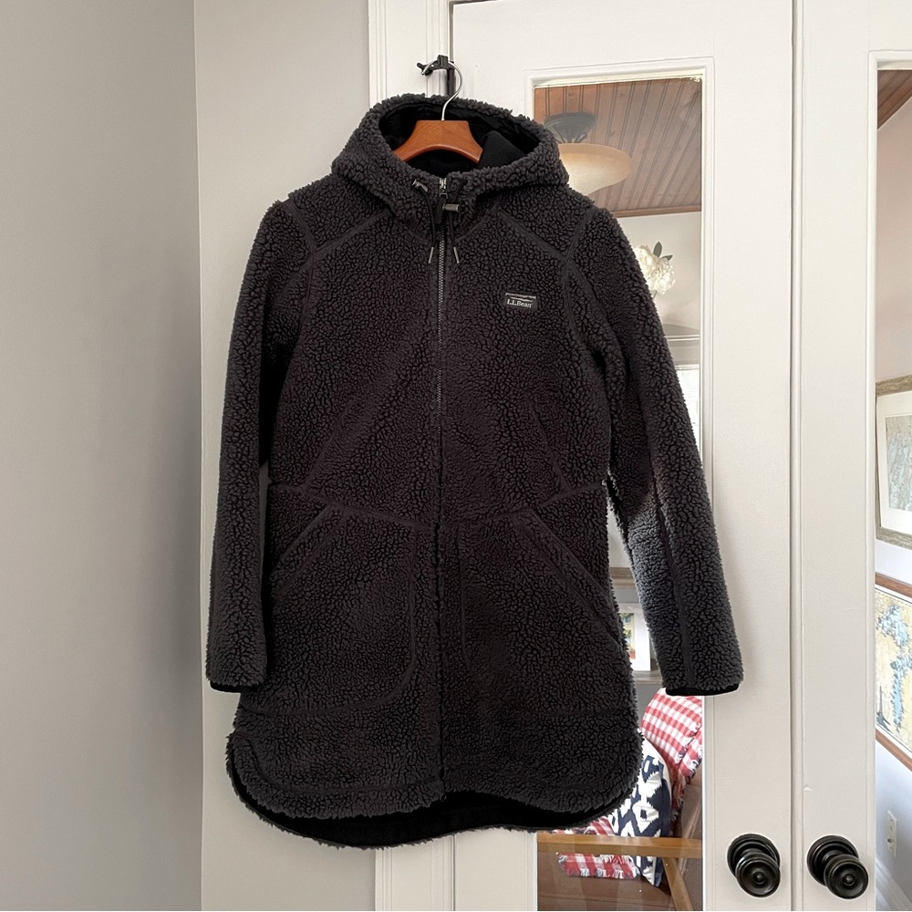 L.L.Bean Mountain Pile Fleece Coat in Alloy Gray